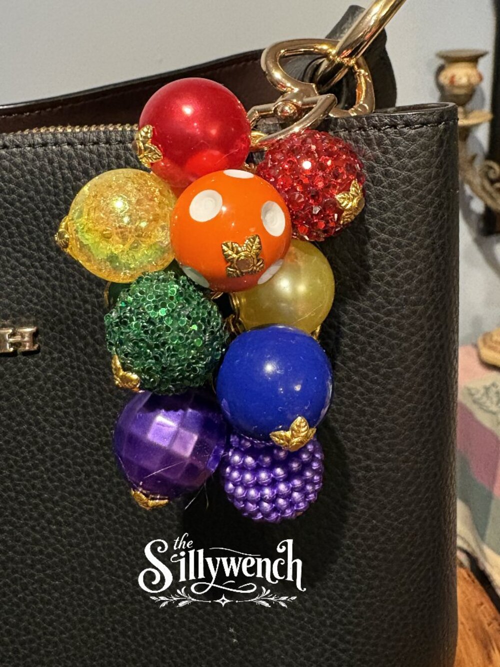 Over the Rainbow Purse/Bag Charm, gold-toned